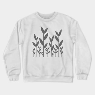 Grey leafy tree plant shoots pattern design Crewneck Sweatshirt